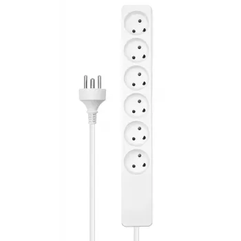 Microconnect MC-GRU0603DKW ilgintuvas 3 m 6 kištukinių lizdų Baltas