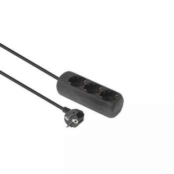 Microconnect GRU0033B ilginimo laidas 3 m 3 kištukiniai lizdai Juodas