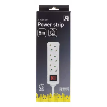 Microconnect GRU0035WS ilginimo laidas 5 m 3 kištukiniai lizdai Baltas