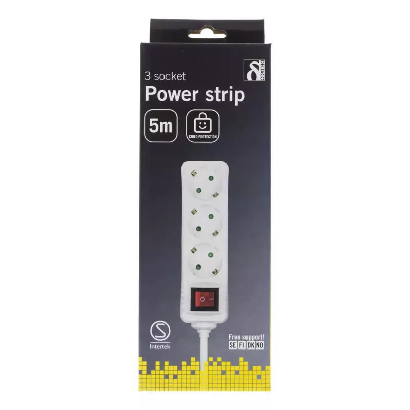 Microconnect GRU0035WS ilginimo laidas 5 m 3 kištukiniai lizdai Baltas