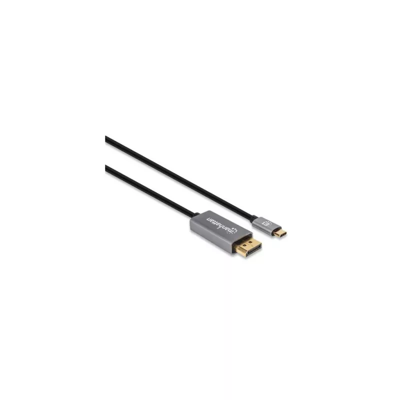 Manhattan USB-C į DisplayPort 1.4 laidas, 8K@60Hz, 3m, Vyriškas į Vyrišką, Ne dvikryptis, Juodas, Trejų metų garantija