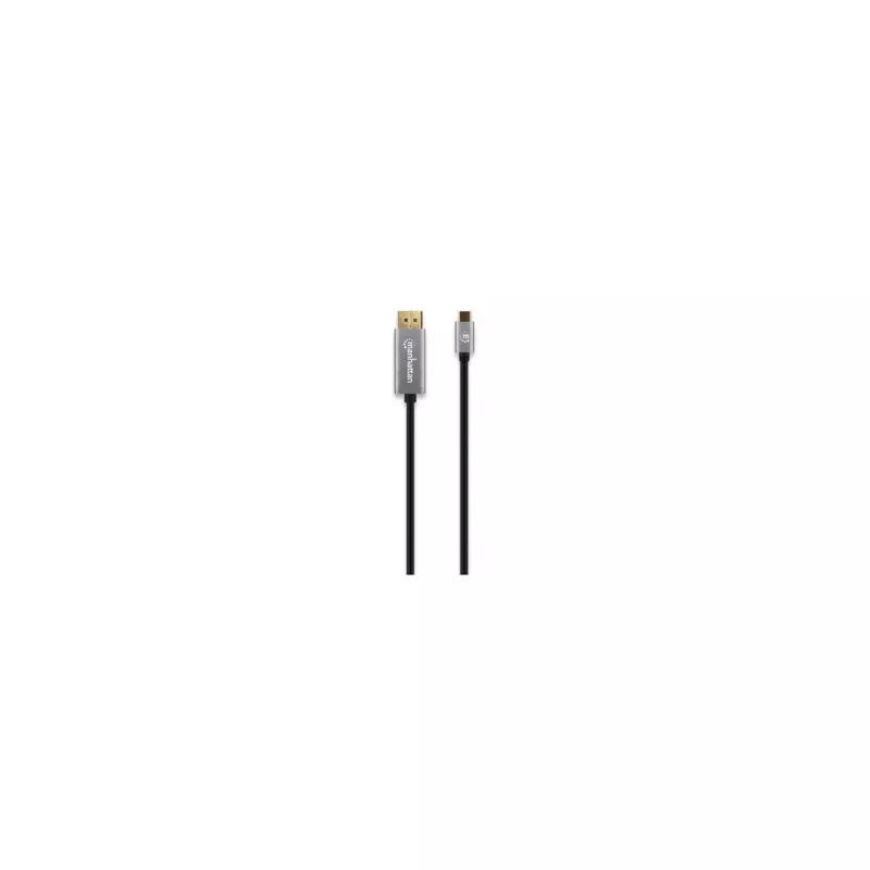 Manhattan USB-C į DisplayPort 1.4 laidas, 8K@60Hz, 3m, Vyriškas į Vyrišką, Ne dvikryptis, Juodas, Trejų metų garantija