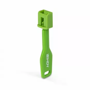 SFP prievadų blokatorių rinkinys Lindy SFP Port Locks Green 10 vnt. + 1 raktas, suderinamas su SFP, 20×74.5×5.9 mm