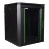 Laisvai pastatomas stovas Lanview RDL12U66BL — 12U, 600 kg, raktinis užraktas, reguliuojamos kojelės, kabelių valdymas, IP40, juoda