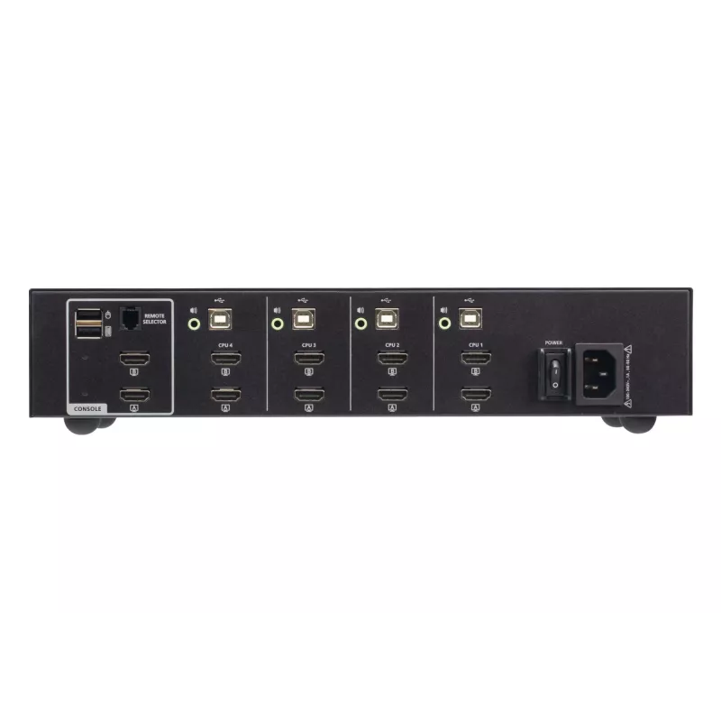 ATEN 4 prievadų USB HDMI dviejų monitorių saugus KVM jungiklis 4K Ultra HD