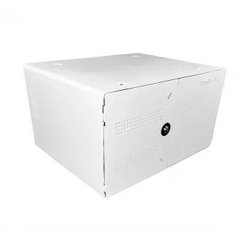 Nešiojamų įrenginių valdymo spinta LEBA NoteBox 16 su raktiniu užraktu, USB-C prievadais, 12 W vienam įrenginiui, USB 2.0, montavimui ant sienos ar ant stalo, balta