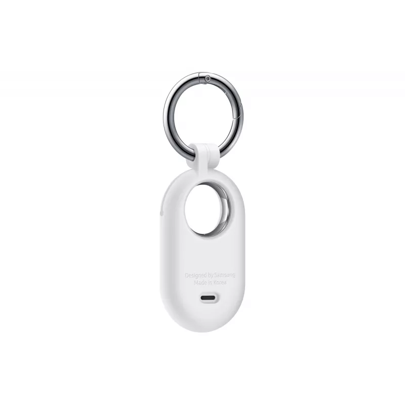 Samsung EF-PT560CWEGWW dėklas Galaxy SmartTag2 iš silikono su karabino žiedu, baltos spalvos