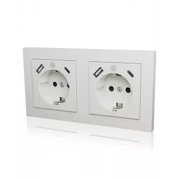 ICY BOX IB-MPS4200W-PD kištukinis lizdas F tipas + USB A + USB C baltas