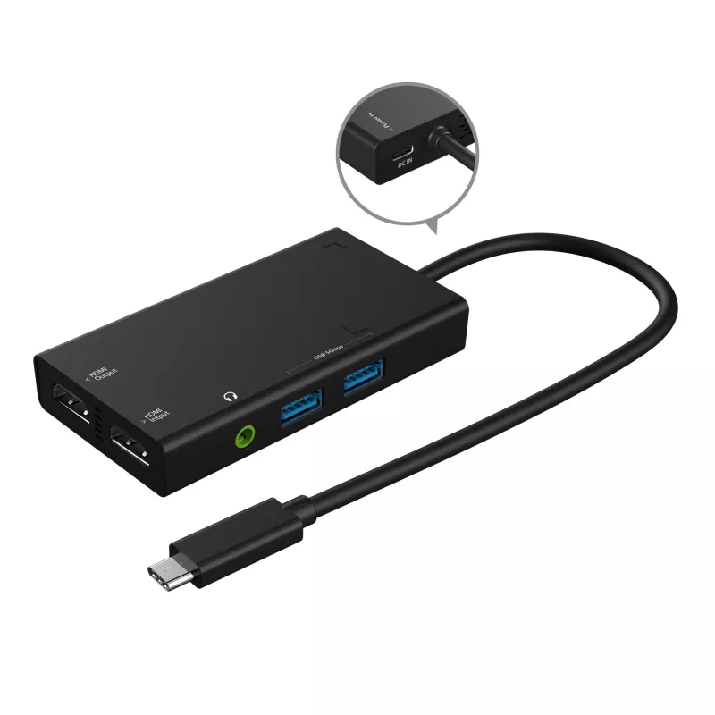 USB-C vaizdo fiksavimo stotelė su HDMI j5create JVA01-N 1920x1080 30Hz juoda