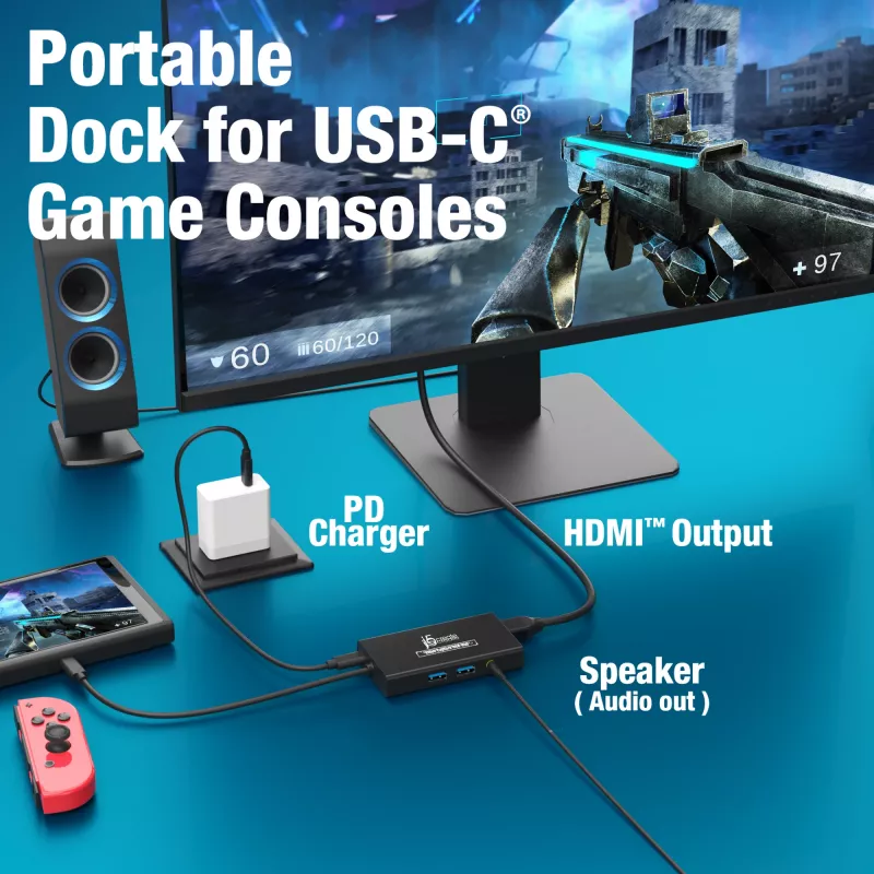 USB-C vaizdo fiksavimo stotelė su HDMI j5create JVA01-N 1920x1080 30Hz juoda