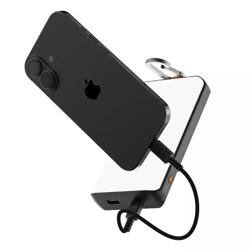 Power bank Xtorm XG2S101 — 10000 mAh LiPo, 30 W, USB‑C + USB‑A, pilka/juoda/oranžinė