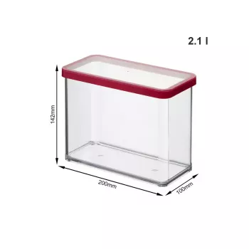 Maisto indas Rotho LOFT 2,1 L stačiakampis skaidrus 100×200×142 mm, technopolimeras