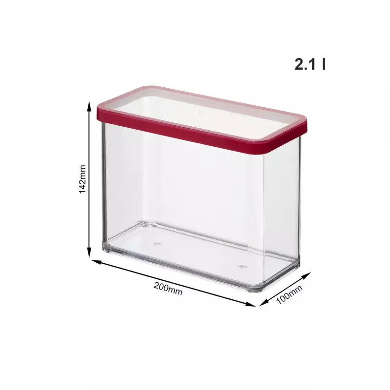 Maisto indas Rotho LOFT 2,1 L stačiakampis skaidrus 100×200×142 mm, technopolimeras