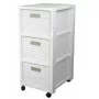 rotho Country plastikinė spintelė su 3 stalčiais, balta, 71,2×32,5×37,5 cm, technopolimeras, ratukai