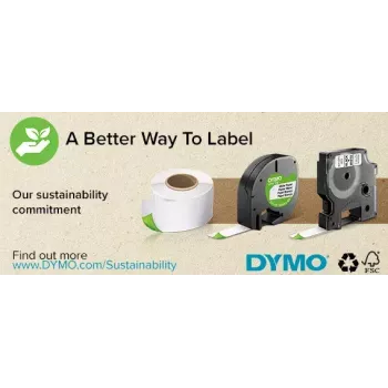 DYMO Authentic D1 etiketės | Juodas spaudinys ant skaidrios juostos | 6 mm x 7 m | Lipnios etiketės LabelManager etikečių spausdintuvams | Pagaminta Europoje