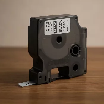DYMO Authentic D1 etiketės | Juodas spaudinys ant skaidrios juostos | 6 mm x 7 m | Lipnios etiketės LabelManager etikečių spausdintuvams | Pagaminta Europoje