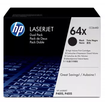 HP 64X 2 pakuotės didelio našumo juodi originalūs LaserJet tonerio kasetės