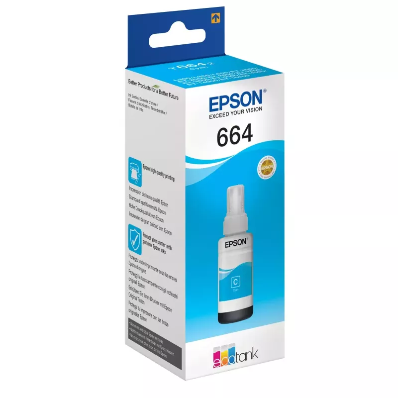 Epson 664 Ecotank žalsvai mėlyno rašalo buteliukas (70 ml)