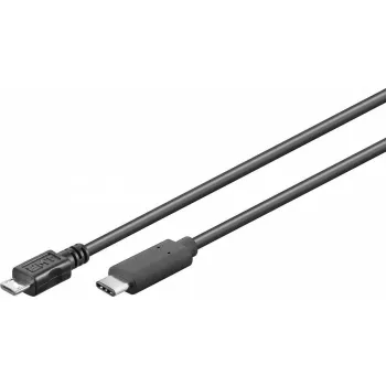 Goobay USB laidas USB 2.0 1m Micro-USB B USB C juodas