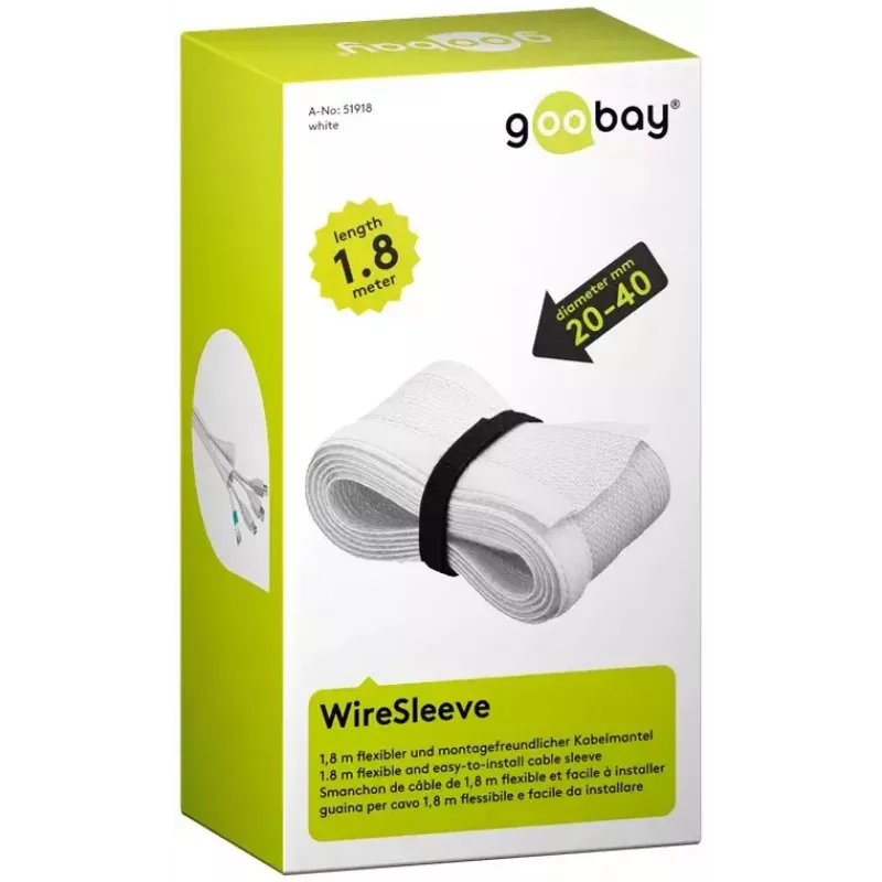 Goobay 51918 Laido įvorė balta 1,8 m