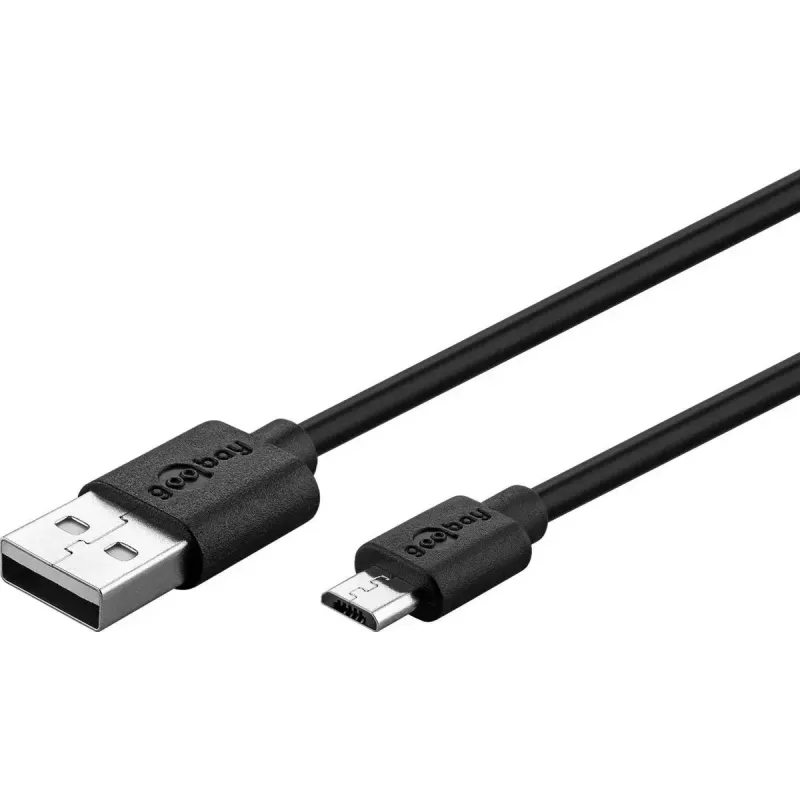 Goobay Micro-USB greito įkrovimo ir sinchronizavimo kabelis 1 m USB 2.0 juodas