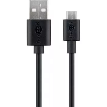 Goobay Micro-USB greito įkrovimo ir sinchronizavimo kabelis 1 m USB 2.0 juodas