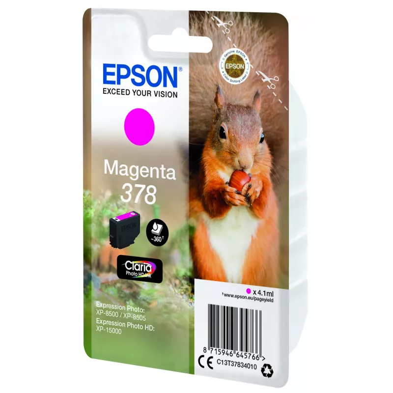 Kasetė Epson 378 rausvai raudona 360 puslapių rašalas C13T37834010