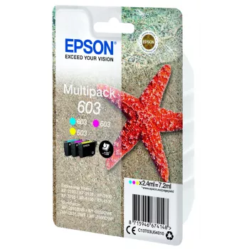 Originalus Epson rašalo kasetės C13T03U54010 603 Multipack C M Y (žalsvai mėlyna, raudona, geltona), standartinė išeiga, 1 rinkinys