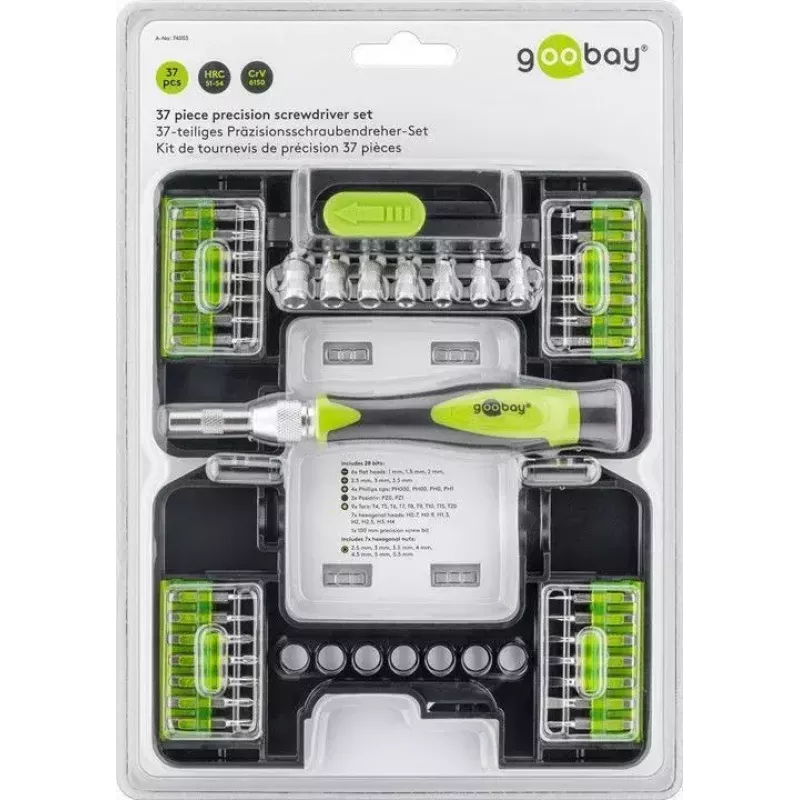Precizinis atsuktuvų rinkinys Goobay 74003 rankinis atsuktuvas