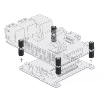 Tarpinė M2.5 šešiakampė vidinis sriegis 10 mm juoda 4 vnt DeLOCK 60243