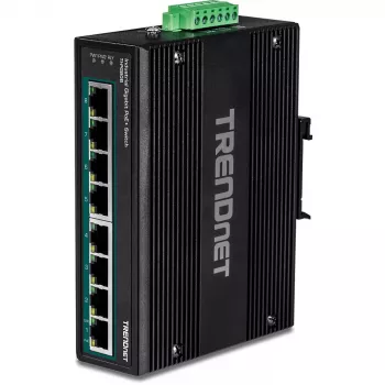 Pramoninis jungiklis Trendnet TI-PG80B – 8x Gigabit PoE+ (200W), DIN bėgelis, IP30