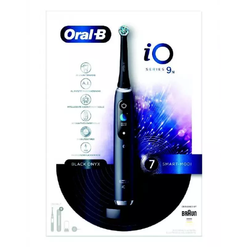 Oral-B iO 303015 elektrinis dantų šepetėlis suaugusiems, sukamoji-osciliuojanti technologija, juodos spalvos