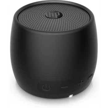 HP Black Bluetooth Speaker 360, belaidis ir laidinis, monofoninis nešiojamas garsiakalbis, juodas, cilindro formos, mygtukai, universalus