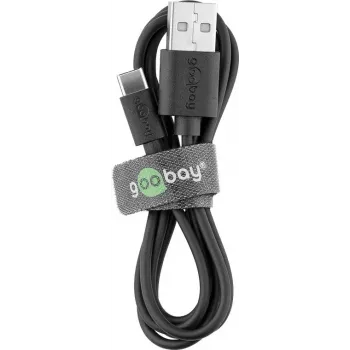 Įkroviklio rinkinys Goobay USB-C 5W su 1 m kabeliu juodas
