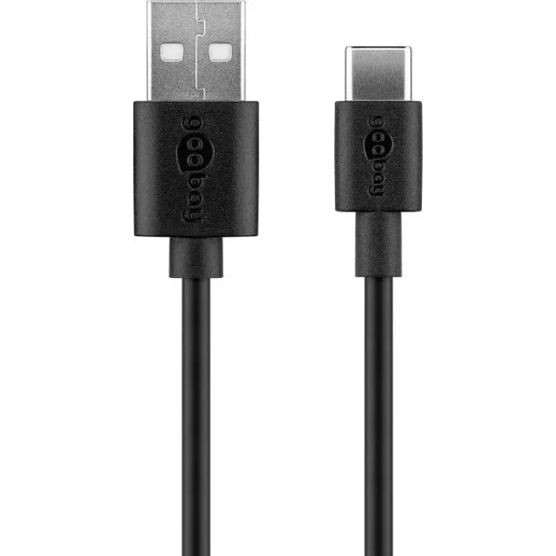 Įkroviklio rinkinys Goobay USB-C 5W su 1 m kabeliu juodas