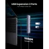 Ugreen CM418 10919 5 viename USB-C šakotuvas, HDMI 4K 30 Hz, Ethernet, USB 3.0, Power Delivery, aliuminis, pilkas