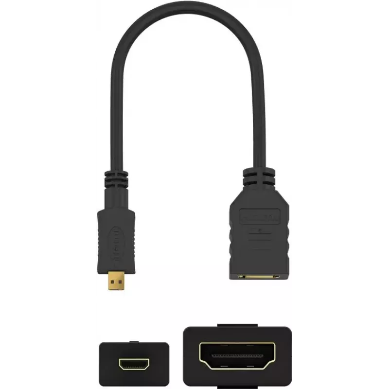 HDMI adapteris Wentronic 58683 0,15 m Type D Micro į Type A standartinis juodas