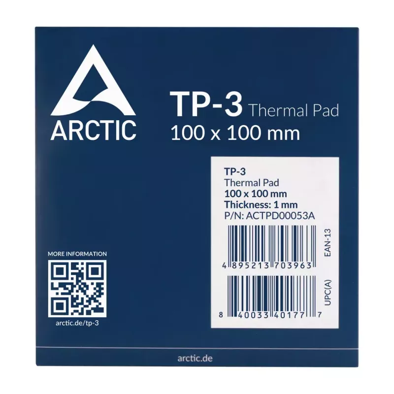 ARCTIC TP-3 Premium Performance terminė pagalvėlė 100 x 100 mm, 1 mm