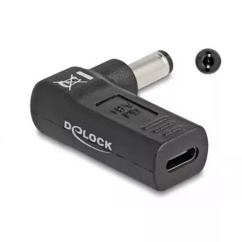 DeLOCK adapteris USB Type-C moteriškas į 5,5 x 2,1 mm vyrišką 90° kampu