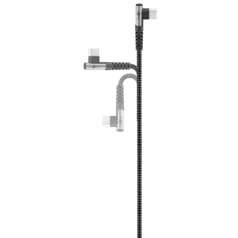 USB kabelis Goobay USB 2.0 2 m USB-C juodai pilkas
