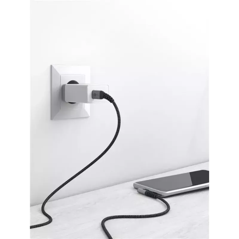 USB kabelis Goobay USB 2.0 2 m USB-C juodai pilkas