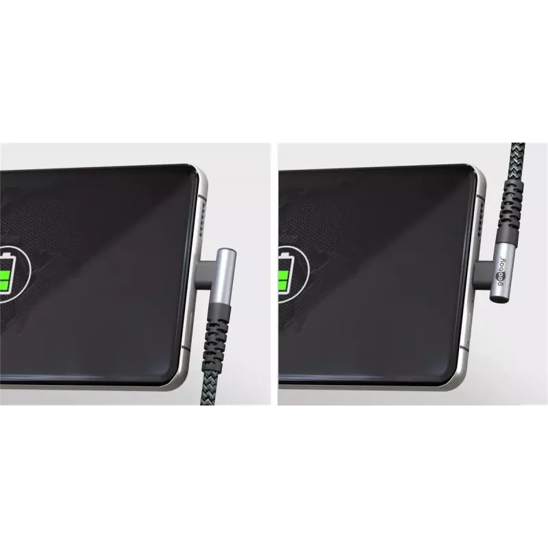 USB kabelis Goobay USB 2.0 2 m USB-C juodai pilkas