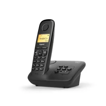 Analoginis/DECT belaidis telefonas Gigaset A270A su skambučio ID ir atsakikliu, juodas