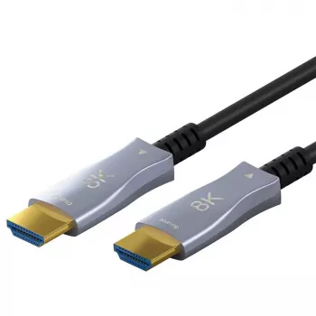 HDMI kabelis GOOBAY 65558 — 10 m, HDMI A tipo kištukas–kištukas, 48 Gbit/s, auksuoti kontaktai, ARC, 3D, juoda/pilka
