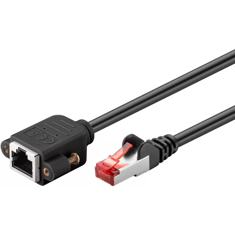Tinklo kabelis Goobay 65637 RJ-45 Cat6 1m Juodas