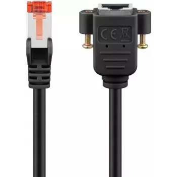 Tinklo kabelis Goobay 65637 RJ-45 Cat6 1m Juodas