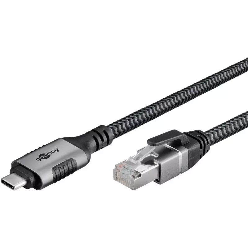 Goobay Gender Changer USB-C į RJ-45 10 m juoda sidabrinė