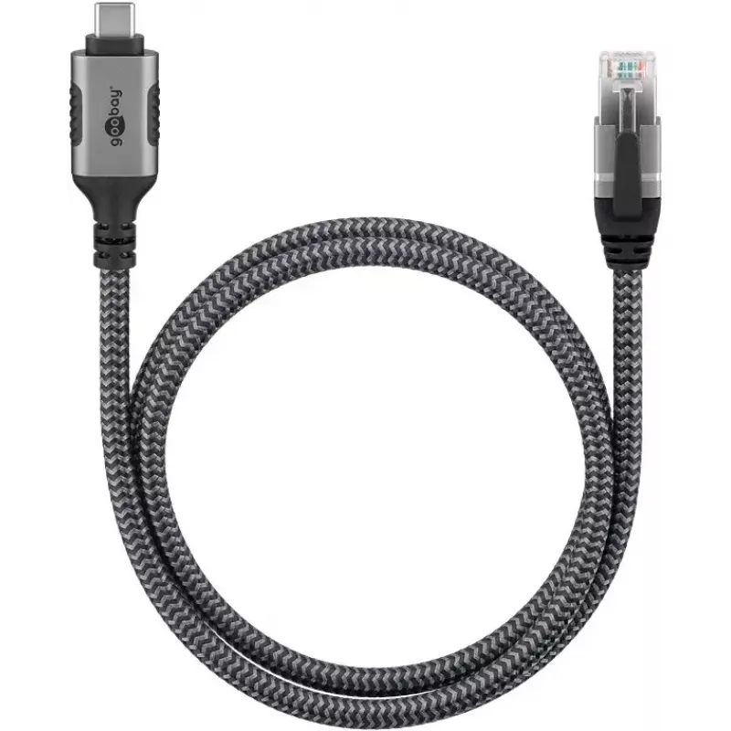 Goobay Gender Changer USB-C į RJ-45 10 m juoda sidabrinė