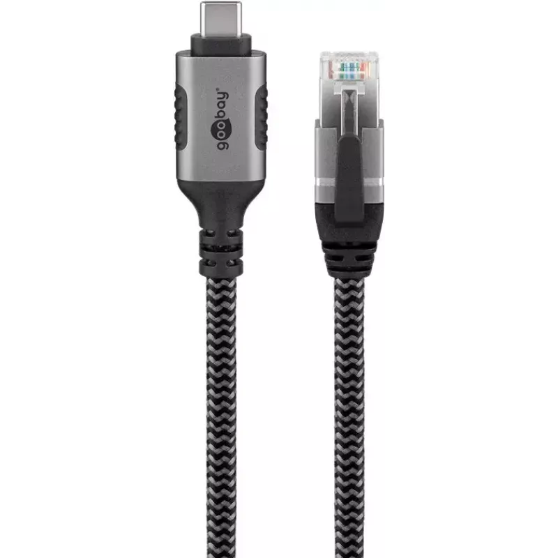 Goobay Gender Changer USB-C į RJ-45 10 m juoda sidabrinė