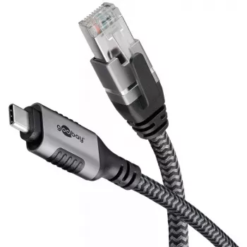 Goobay Gender Changer USB-C į RJ-45 10 m juoda sidabrinė